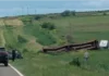Un camión que transportaba vacunos despistó en la ruta 131, cerca de Diamante. Foto: (El Observador del Litoral)